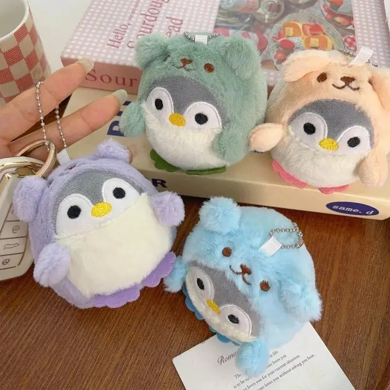 4Pcs Cute Penguin Plush Keychain Charms Set, Soft Fluffy Animal Bag Accessories, Kawaii Aesthetic Plush Keyrings for Women Girls, Birthday, Christmas, Valentine’s Day Gift and Party Favors
