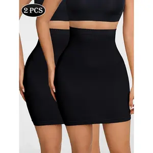 2-pack High Waisted And Belly Cinching Skirt For Women, Sexy And Tight Fitting Hip Hugging Skirt, Waist Cinching And Body Shaping Base Skirt, And Half Length Underskirt