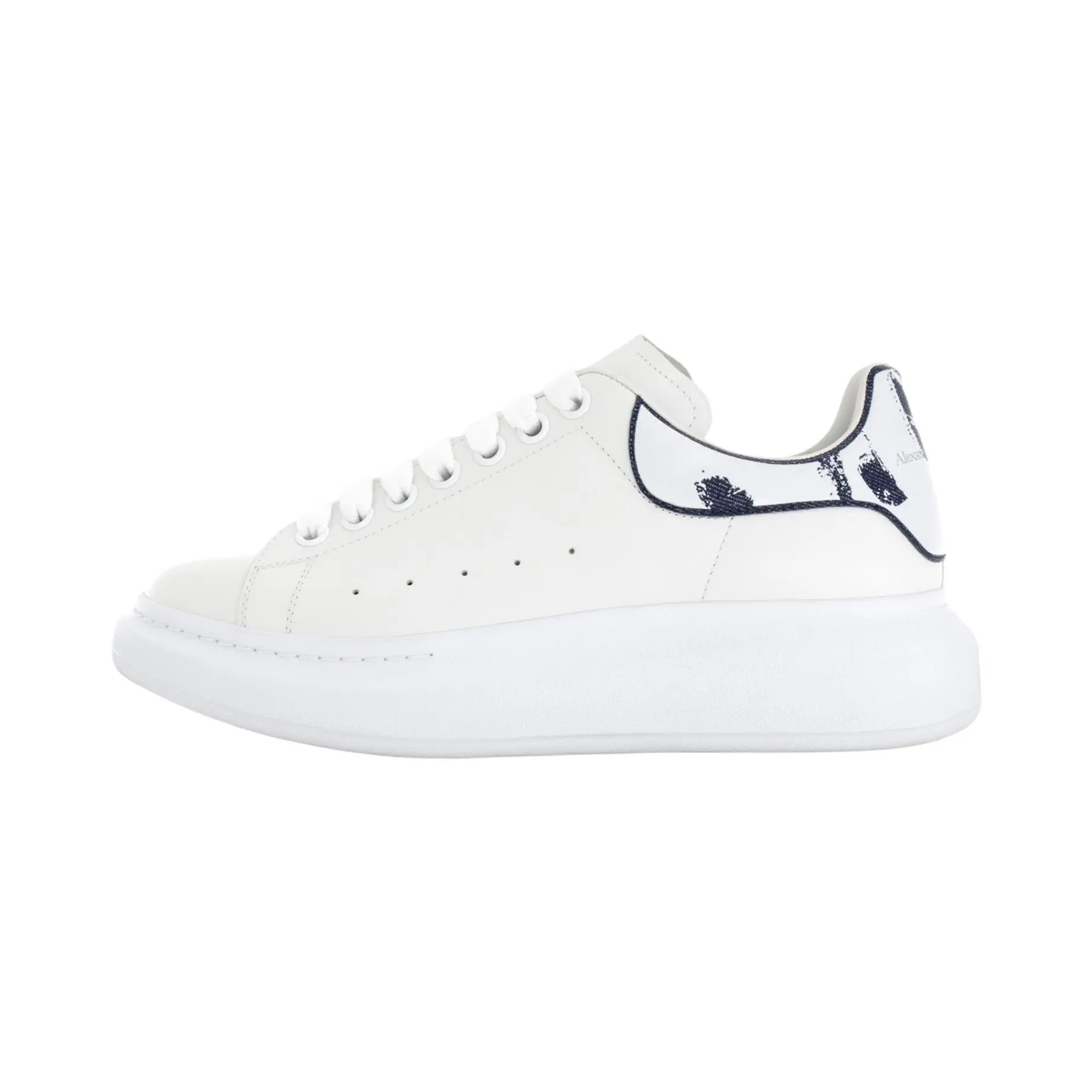 Alexander McQueen Oversole Men's White Leather Casual Lace-Up Shoes Trending Shoes, House White Official Shoes to Get / Maison Mihara Verifiable, with credentials and supporting global authentication