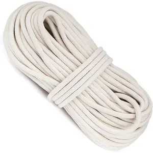 HOZEON 3/8 Inch x 164 Feet Natural Cotton Rope, White Heavy Duty Clothesline Cord Craft Knitting Thread String Wall Hanging Rope for Plant Mirror Garden DIY Decoration Hanger