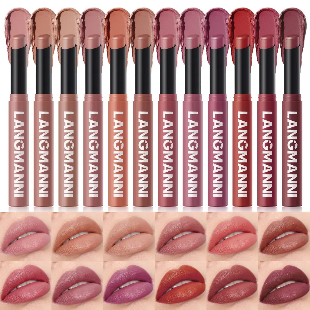 6 Pcs Matte Lipstick Makeup Set, Matte Liquid Long-Lasting Wear Non-Stick Cup Not Fade Waterproof Lip Gloss