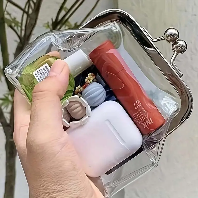 3 Piece Transparent PVC Coin Wallet Set, Lockable for Travelers and Daily Use, Keeps Your Essentials Organized in Style, Coin Pouch