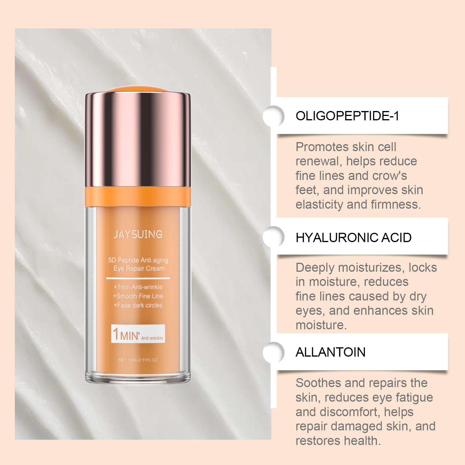 2 Bottles 15ml Eye Repair Cream Hydrating Moisturizing Eye Cream Nourish Firm Eye Area Smooth Fine Lines Anti Dark Circles Under Eye Treatment Daily Skincare Essential For All Skin Types