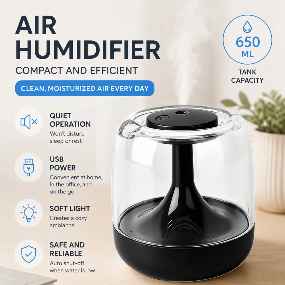 Portable Air Humidifier, Double-Spray Air Humidifier, Multifunctional Air Humidifier, Room Office Humidifier, Usb Powered Humidifier Machine for Home and Office #GLOBAL PICKS
