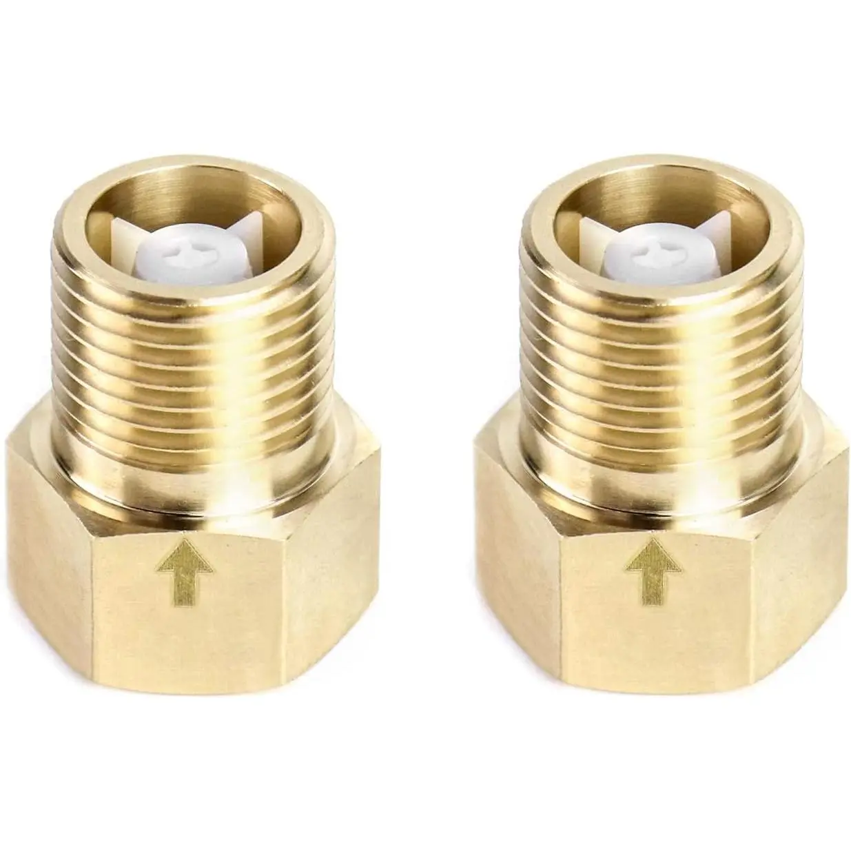 2 count Brass -way Check Valve, 1/2" Female to 1/2" Male Thread of Backflow Preventer