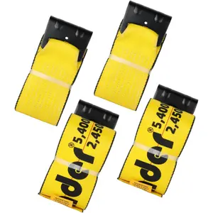 4" x30' Winch Straps with Flat Hook Flatbed Tie Downs Truck Straps 16200 lbs Load Capacity Cargo Control for Flatbeds, Trucks, Trailers, Farms, Rescues, Tree Saver, Yellow(4 Pack)