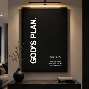 God's Plan Isaiah 60:22 Scripture Black-White Religious Canvas Wall Art - Framed/Unframed Prints, Christian Gift, Inspirational Home Office Bedroom Decor, Bible Verse Posters & Prints
