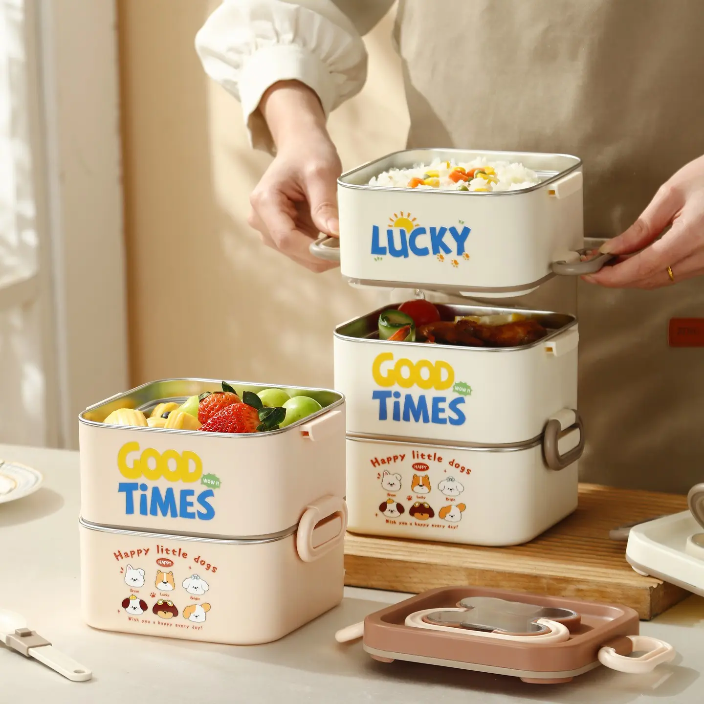 304 Stainless Steel Insulated Lunch Box, Microwave Safe, Portable Meal Container with Lid, Microwavable Lunch Containers, Suitable for Students, Kids, Adults, Insulated Lunchbox