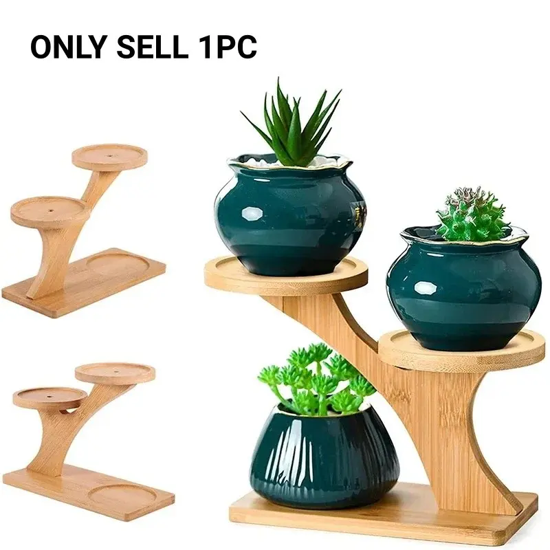 Three Layer Succulent Potted Plant Bay Window Display Rack, Small Indoor Decoration Rack - Office Desk, Indoor Green Plant Desktop Storage and Decoration Rack