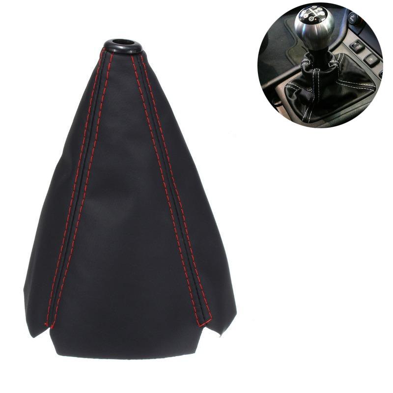 Universal PU Leather Car Gear Shift Collar, 1 Count Carbon Fiber Auto Car Manual Stick Knob Gear Shift Boot Cover Gaiter, Car Interior Accessories