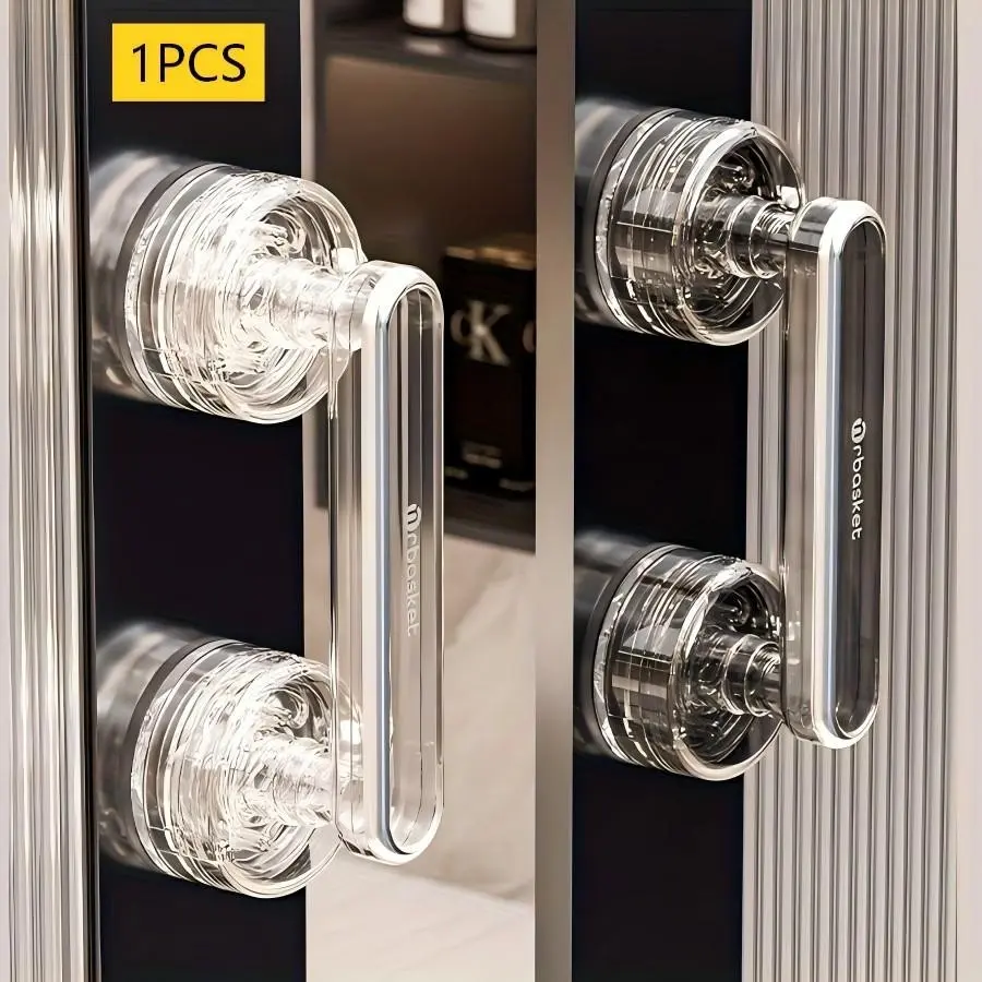No-Drill Suction Door Handle, Kitchen Drawer Refrigerator Pull Handle, Bathroom Sliding Door Strong Grip, Plastic Suction Handle for Home Use, Door Handles Interior