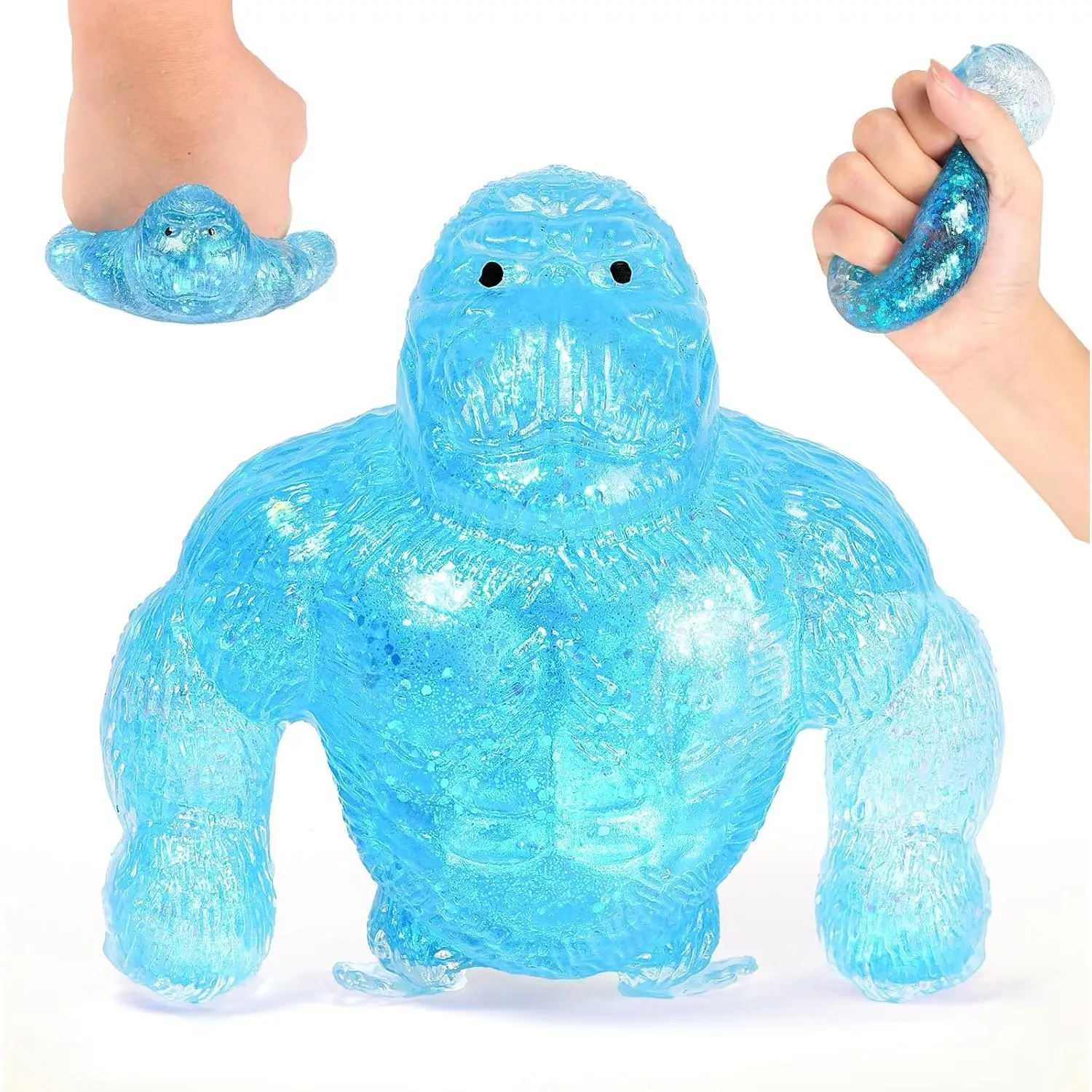 Blue Monkey Slow Rising Squishy Stress Ball - Quiet Stress Relief Toy, Soft Quiet Distraction Tool, Party Favor for 12+ Years