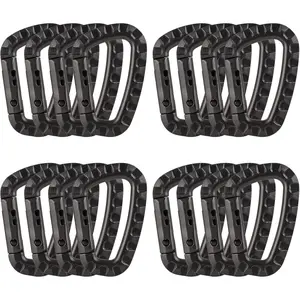 16 Pack Tactical Carabiners Keychain D Rings Spring Snap Gear Clip Utility Hooks Backpack Hanging Buckle Travelling for Camping