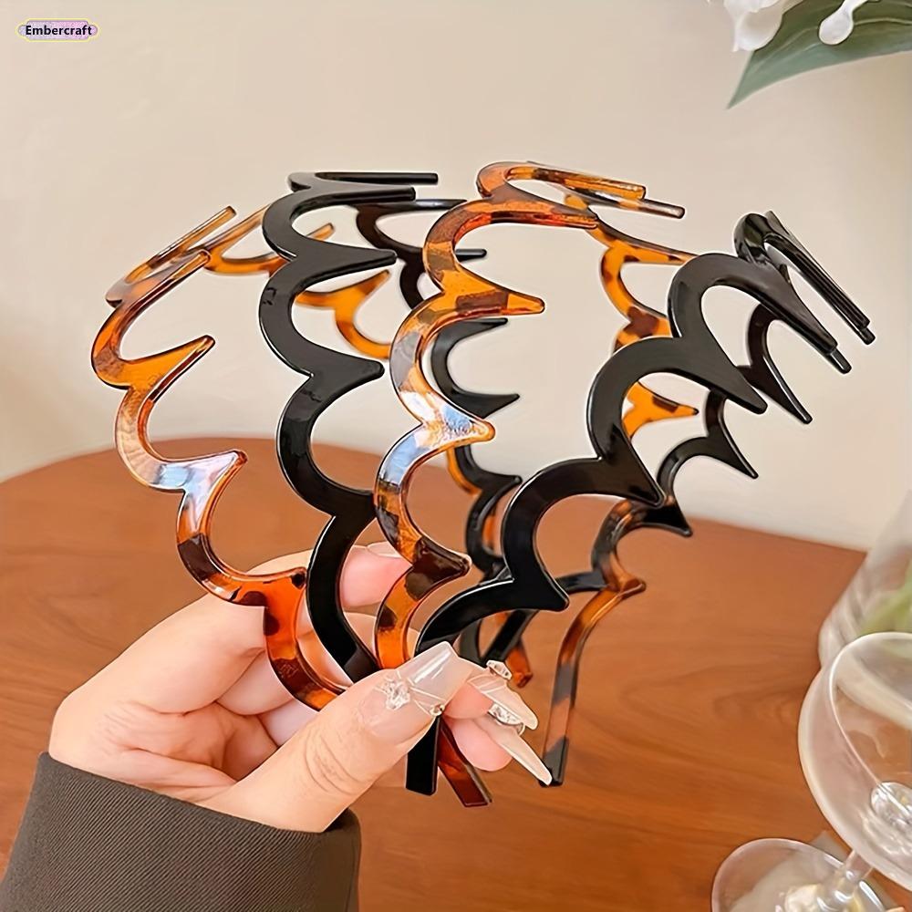 Black Twist Headband for Women, Non Slip Braided Hairband with Gold Bead Chain, Soft Mesh Fabric Headband for Spring Summer, Volumizing Fashion Hair Accessory for Daily Wear, Makeup, Party and Travel