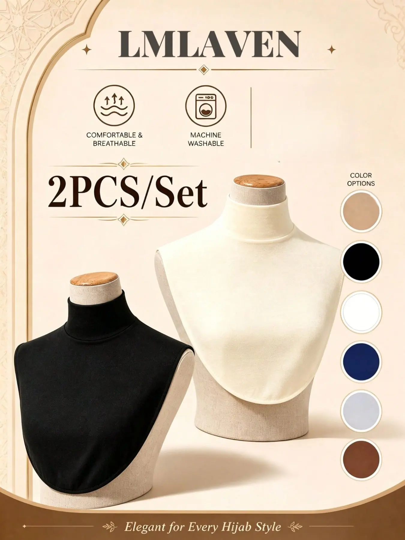 2PCS/SET Women's Solid Color Modal Detachable Neck Warmer Fake Collar, Elegant, Solid Breathable Scarf Fake Collar, Skin-Friendly Comfortable Buttoned Turtleneck, Base Shirt Collar Accessory to Match Simple Tops, Suitable for Daily Wear
