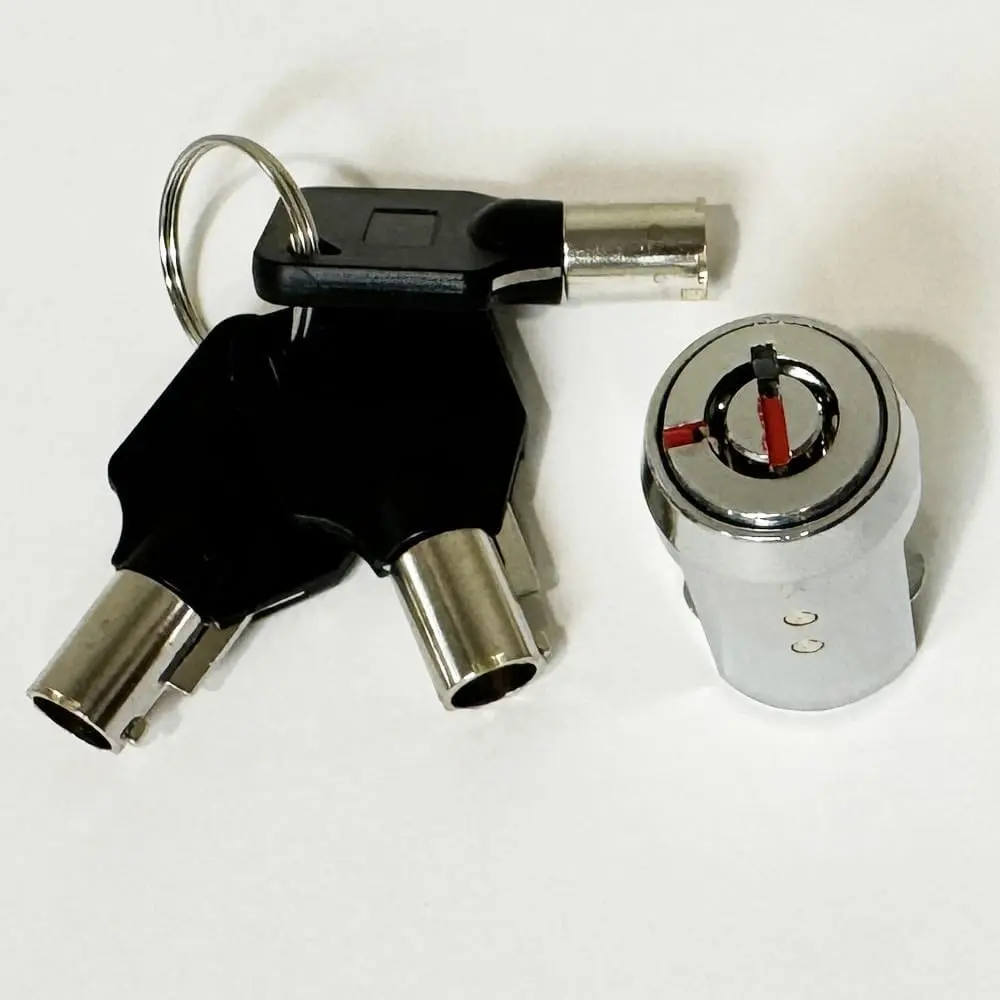 RiKey Security Compact 19mm Metal Cylinder-Type Lock with 3 Tubular Keys for Roll-Up Door Units, Ideal for Security Use