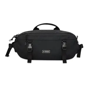 Converse Utility Sling Bag for Men and Women – Casual Zippered Fabric Waist Pack in Black