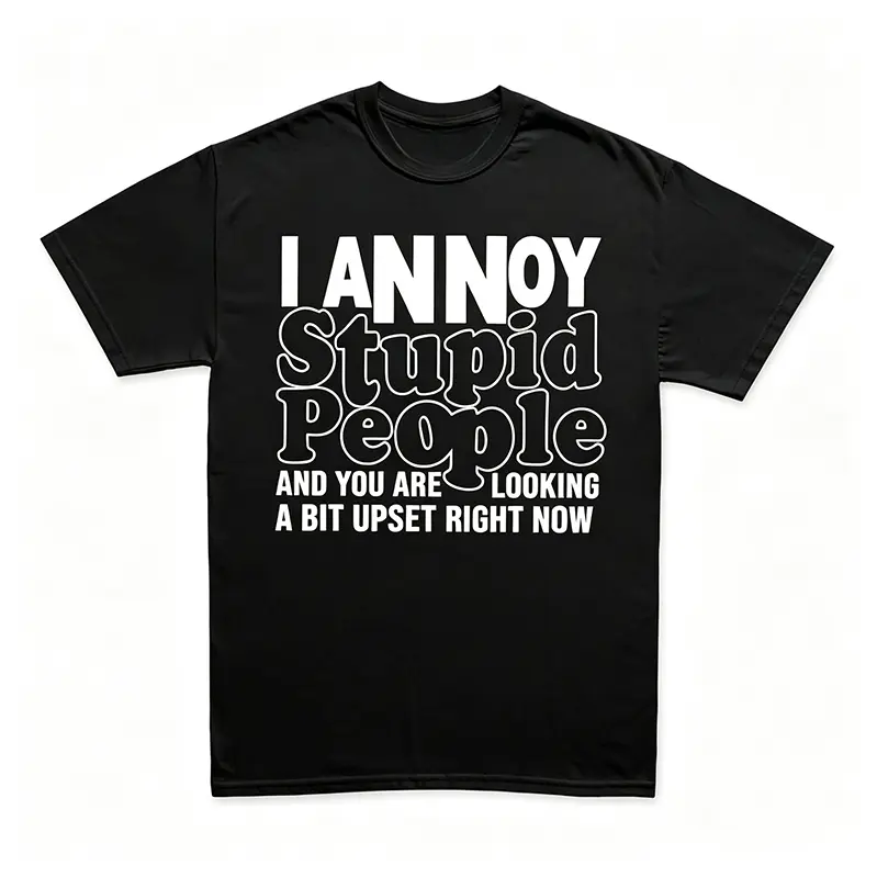 Fun Proverbial Men'S drippy T-Shirt, I Annoy Stupid People Shirt, Letter Print Short Sleeve, Ironic Men'S drippy T-Shirt Gift, Comfortable And Breathable