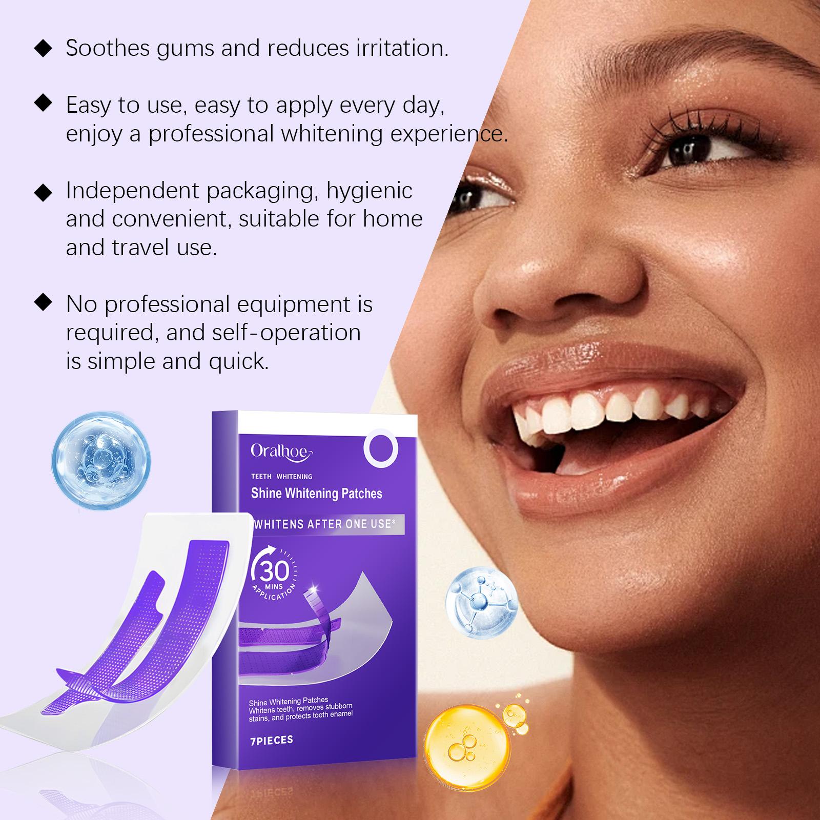 ORALHOE Teeth Whitening strips,purple teeth whitening,Hydrogen Peroxide,Fast Stain Removal & Mannose Gum Protection, Food Grade TPE, 30-Min Even Coverage for Sensitive Teeth, Professional Shine Gentle Daily