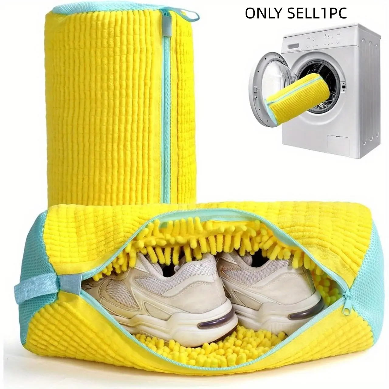 Washing Machine Shoe Bag, 1pc Durable Zipper Removable Shoes Washing Bag, Shoe Storage Bag, Removable Washing Bags, Laundry Tools & Accessories for Home Laundry Room, Laundry Organizer, Home Goods, Laundry Room Organiser