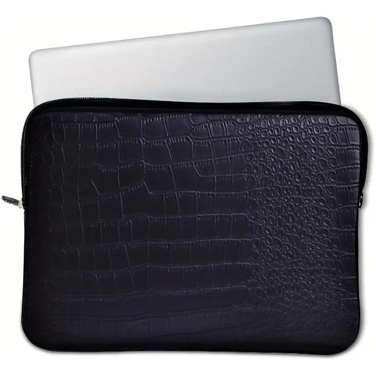 13-13.6 Inch Laptop Sleeve Compatible with MacBook Air 13 M1/M2/M3/M4/M5,MacBook Pro 13 M1/M2, , , , , PU Leather Crocodile  Case with Soft  Lining Notebook Bag