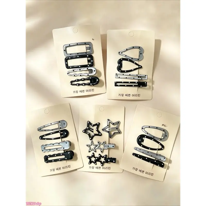 [WER21]24pcs Vintage Polka Dot Hair Clips Set, Y2K Hollow Out Hair Clips, Sweet Cool Girl Side Bangs Hair Clips, Perfect for Music Festivals, Clip Design, Fashion Hair Accessories, Hair Style Accessory, Fun Hair Clips