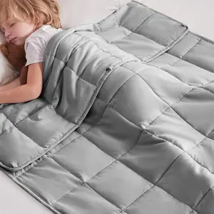 Kids Weighted Blanket 36"x48" 5lbs Ultra Soft Cozy Cooling Machine Washable Heavy Blanket Stone Grey