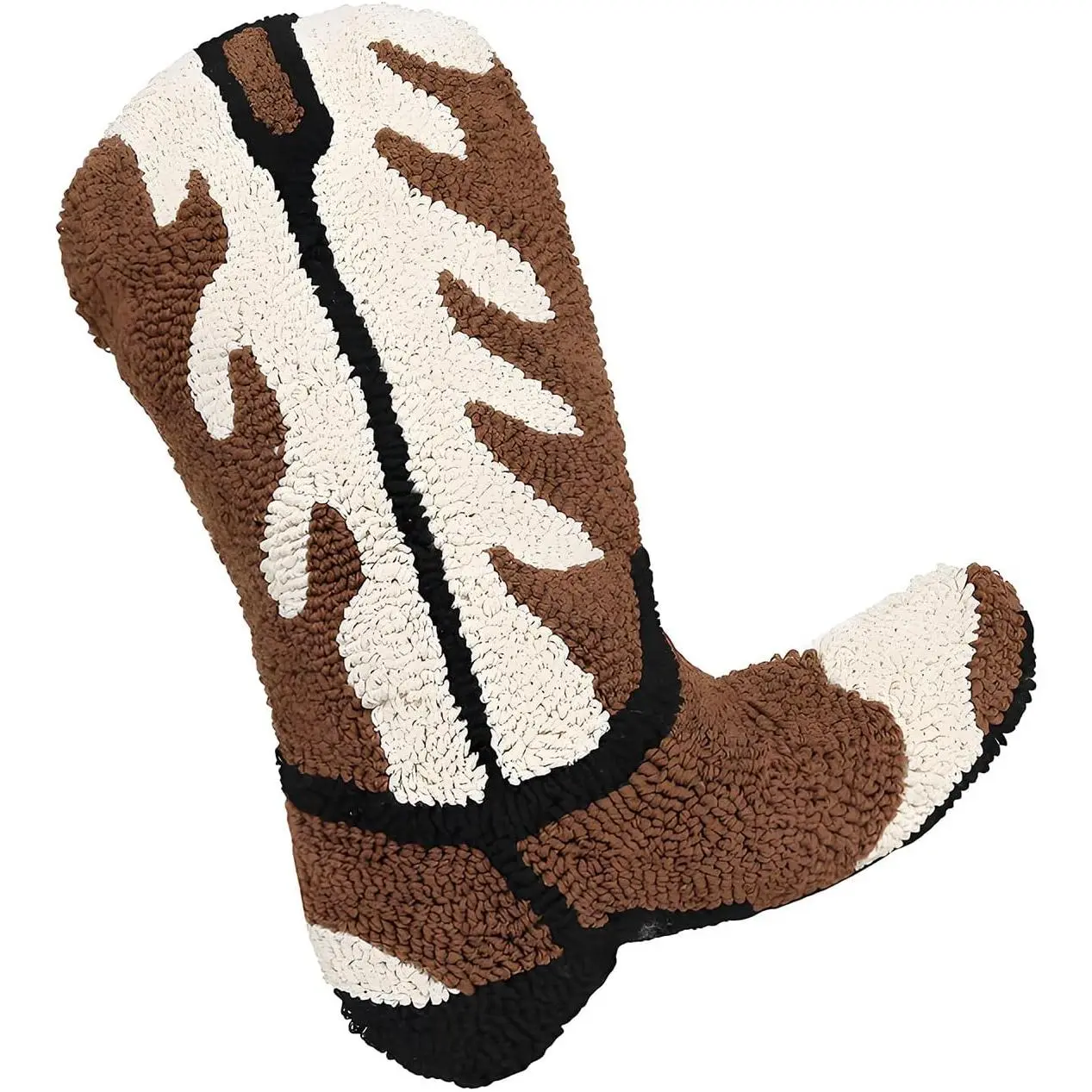 Cowboy Boot Throw Pillow Single-Sided Cute Novelty Accent Pillows Decorative  Cowgirls Boot Shaped Stuffed Cushion for Bed Couch Chair Sofa
