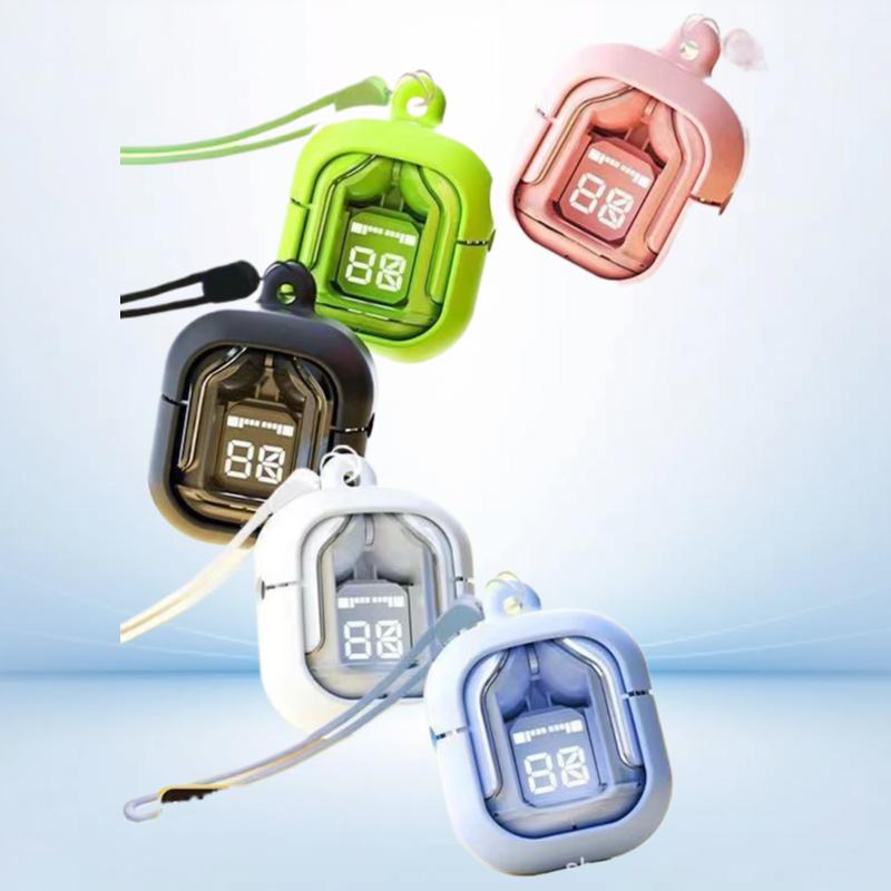 Transparent High-Fidelity In-Ear Sports Wireless Bluetooth Earbuds with LED Digital Display