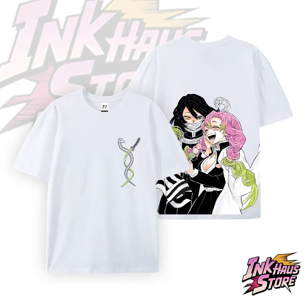 Obanai x Mitsuri x Demon Slayer | Hashira Love Anime--Short-sleeved cotton unisex casual T-shirt