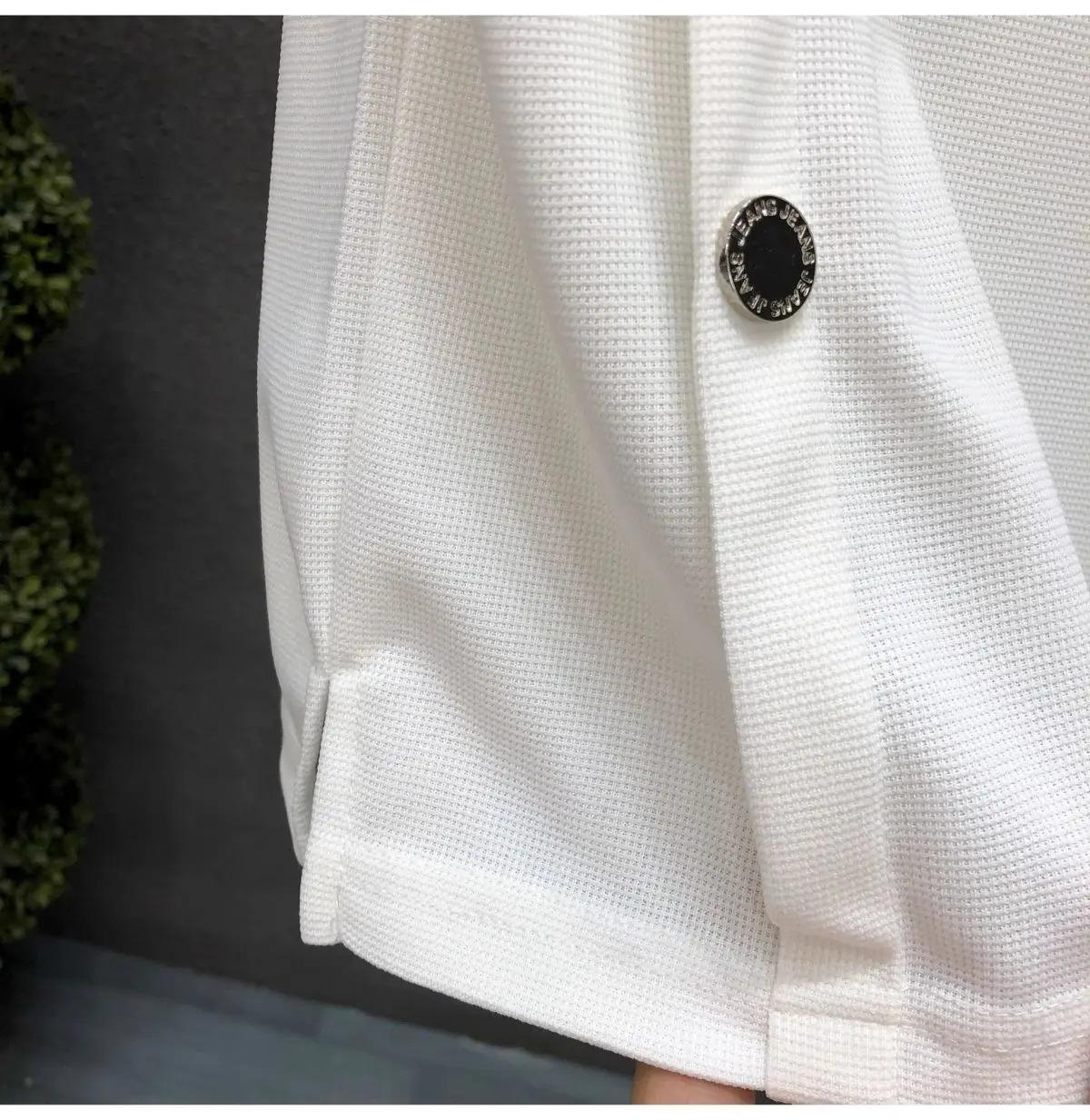 Men's Trendy Summer Short-sleeved Handsome Half-breasted T-shirt New Summer Striped Half-sleeved