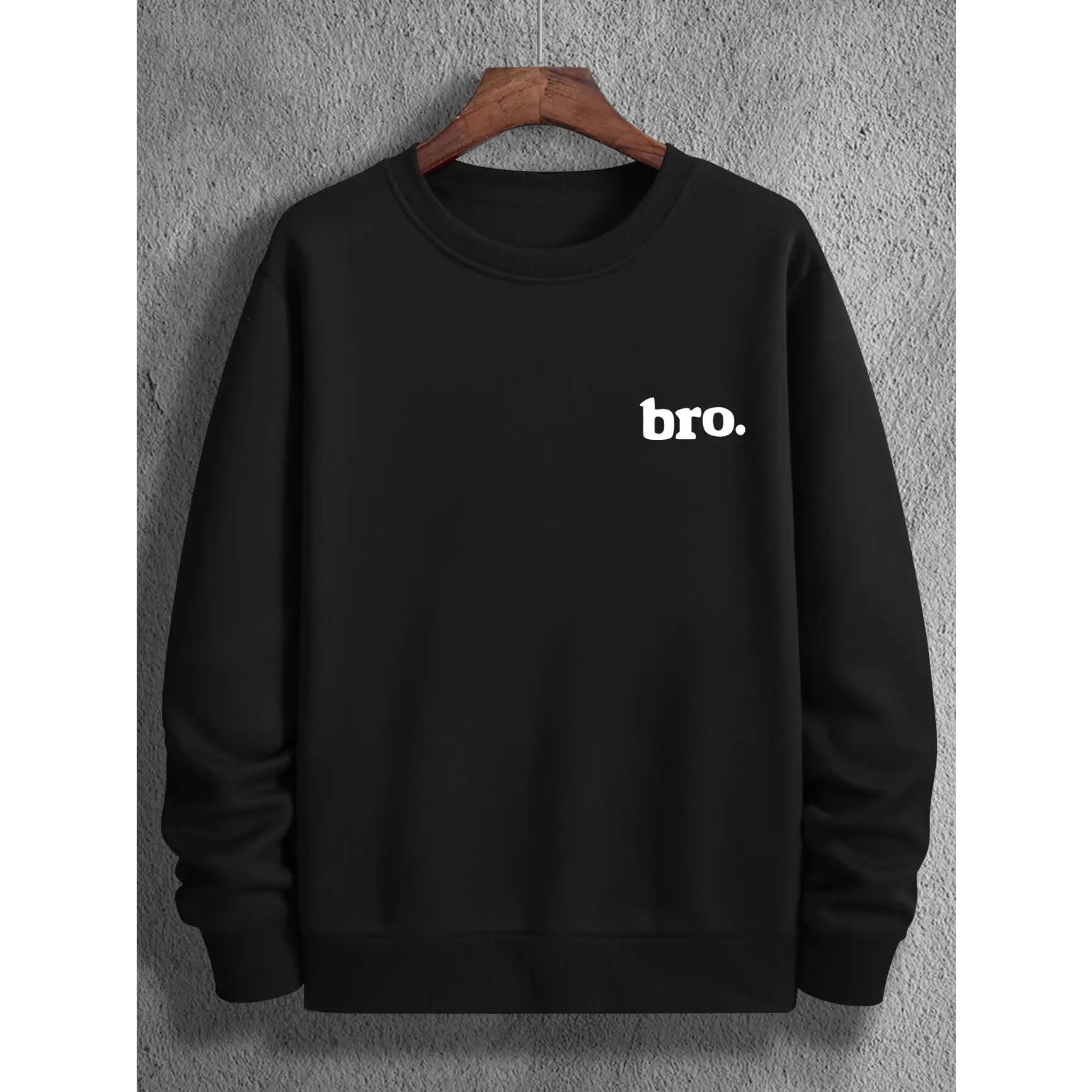 Bro Text Graphic Oversized Cotton Sweatshirt, Cute Fashion Outfit, Perfect Valentine’s Day Gift for Him Her, Best Holiday Present for Lover Family Friends, Comfort Casual Crewneck Pullover