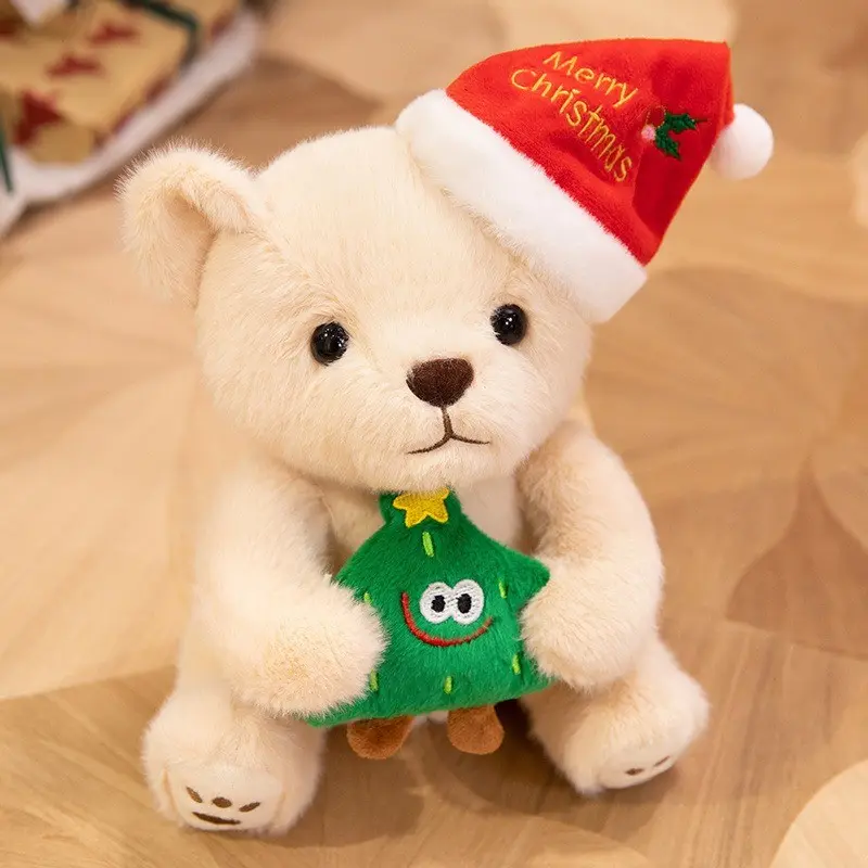 Christmas Series Teddy Bear Hugging Gingerbread Man Plush Toy, Festive Holiday Decoration, Cute Plush Doll for Christmas Decorations
