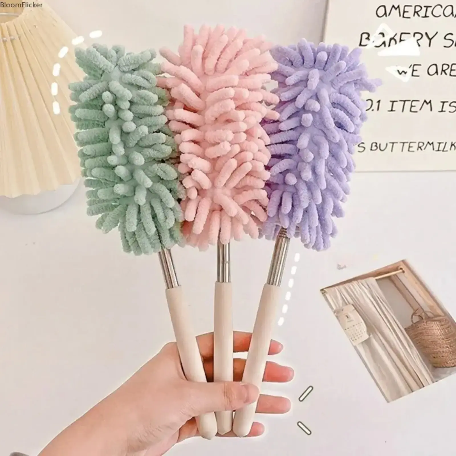 3 Pack Extendable Microfiber Mini Duster Brush Set With Comfort Grip Handle, Dual Use Dust Removal Accessory For Auto Interior Detailing And Household Surface Cleaning