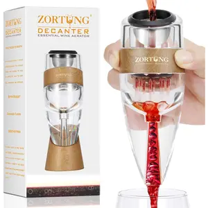 Premium Wine Aerator Pourer - Unique Multi-Stage Aeration Enhance Wine Flavors,Decanter Set Includes Sediment Filter,No-Drip Stand,Travel Pouch Quality and Great Gift for Wine lovers