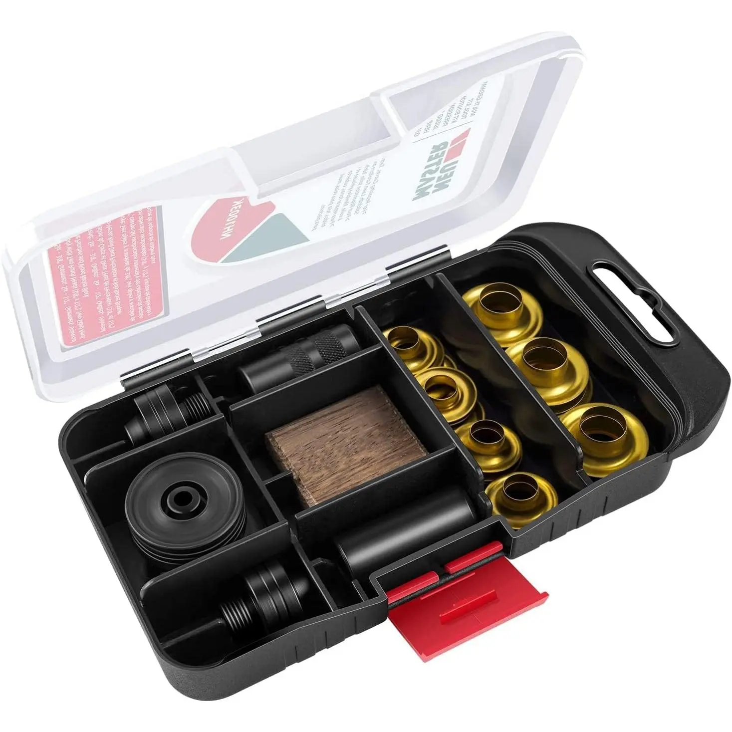 Grommet Tool Kit,  3/8" and 1/2" Solid Brass Grommet Kit with Eyelets Setting Tool and Storage Box, NH1003K