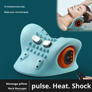 Neck, shoulder, and back massager with heating - acupressure massager, adjustable relaxation gift, comfortable neck acupoint massage pad, easily lie down to massage and relieve your day's fatigue