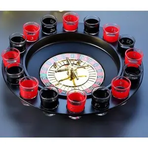 Russian Roulette Shot Glass Spinning Wheel 16 Cups Drinking Game Tool For KTV Bar Nightclub Party Home Fitness Exercise Fun Entertainment