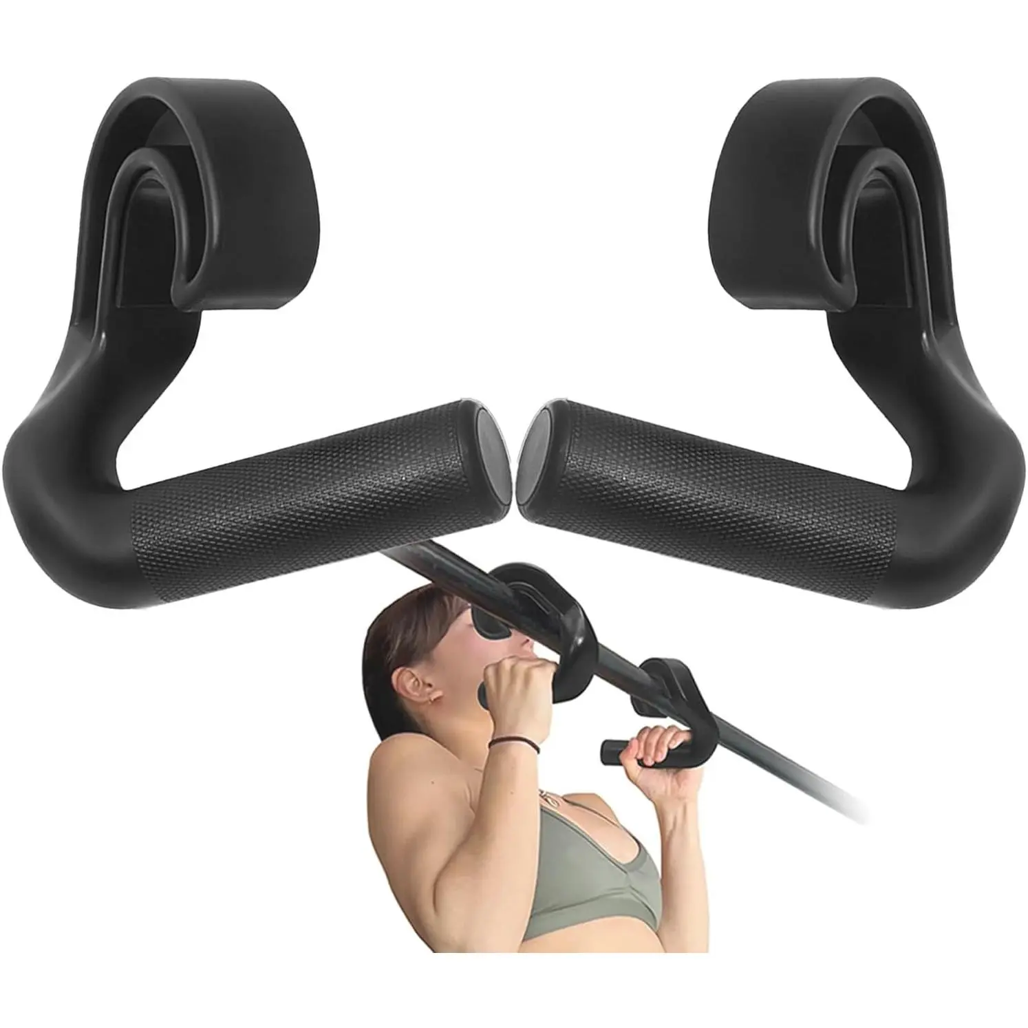 Neutral Grip Pull Up Handles 45° - Angles 90 Grips for Relieve Wrist Stress - Non-Slip Pull Up Grips - for Pull-Ups Deadlifts - Fits Pull Up Bar Grips & Barbells Home Gym EnthusiastsGift.