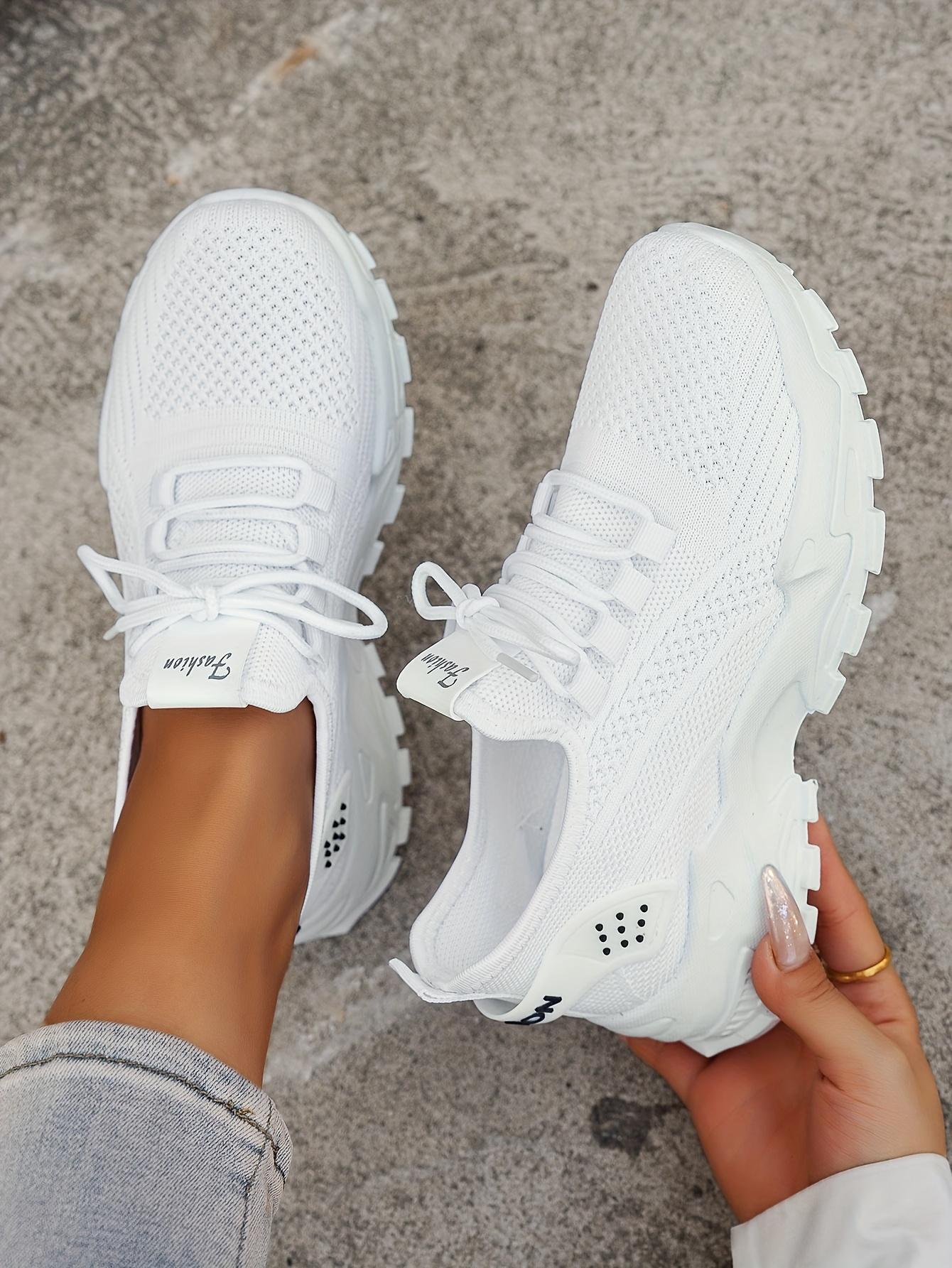 Ladies' Breathable Shoes - Stylish, Comfortable, Low-Top Tennis Shoes with Thick Soles Casual Outdoor Wear