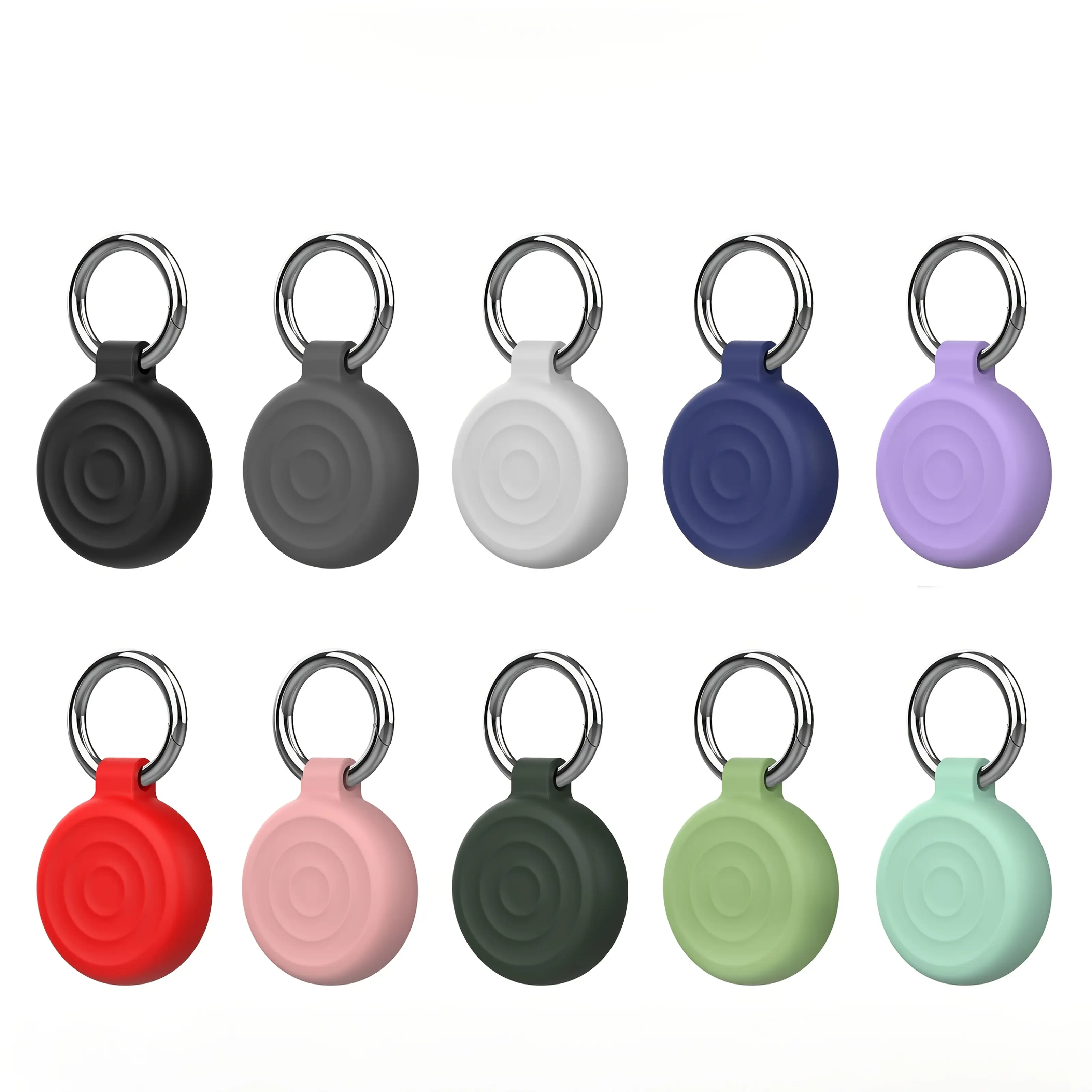 [4-Pack Airtag Case] 4-Pack Silicone Protective Case with Keychain for Apple Airtag Locator, Ripple Protective Case, Good Sealing, Anti-Drop - Protect Your Airtag, Is The Best Choice for Valuables Such As Keys, Luggage, Cameras, Equipment, Pets