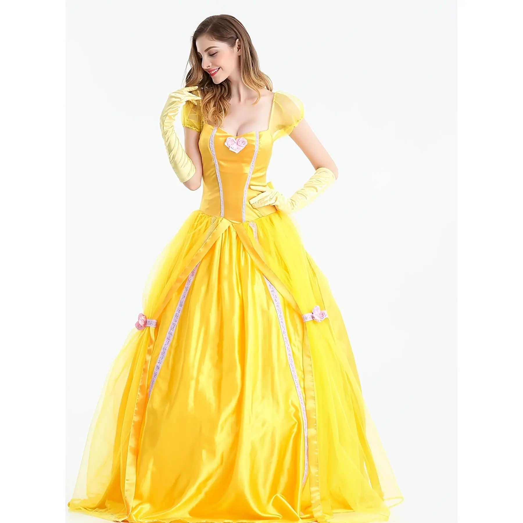 Halloween Princess Dress Yellow Fairy Outfit European Vintage Court Costume Fairy Tale Theme Costume Stage Wear