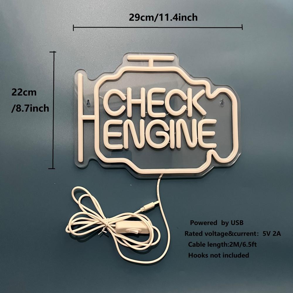 LED Neon Engine Shaped Decorative Light, Neon Accent Lights for Indoor Decor, USB Powered and Dimmable, Perfect for Parties and Events