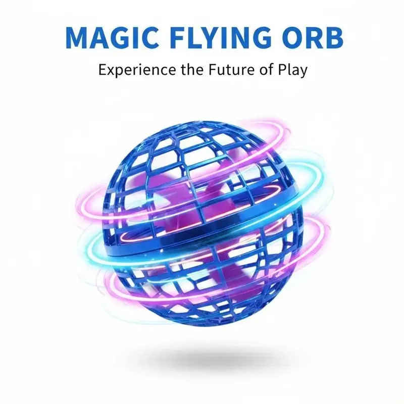 Levitating Induction Flying Ball, Glow Gyro for Fingertip Play, Sports & Outdoor Training Ball, Flying Orb Ball