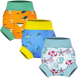 Baby Swim Diapers 3 Pcs Waterproof Reusable Swimming Diapers Baby Boys and Girls Swim Lesson 3T