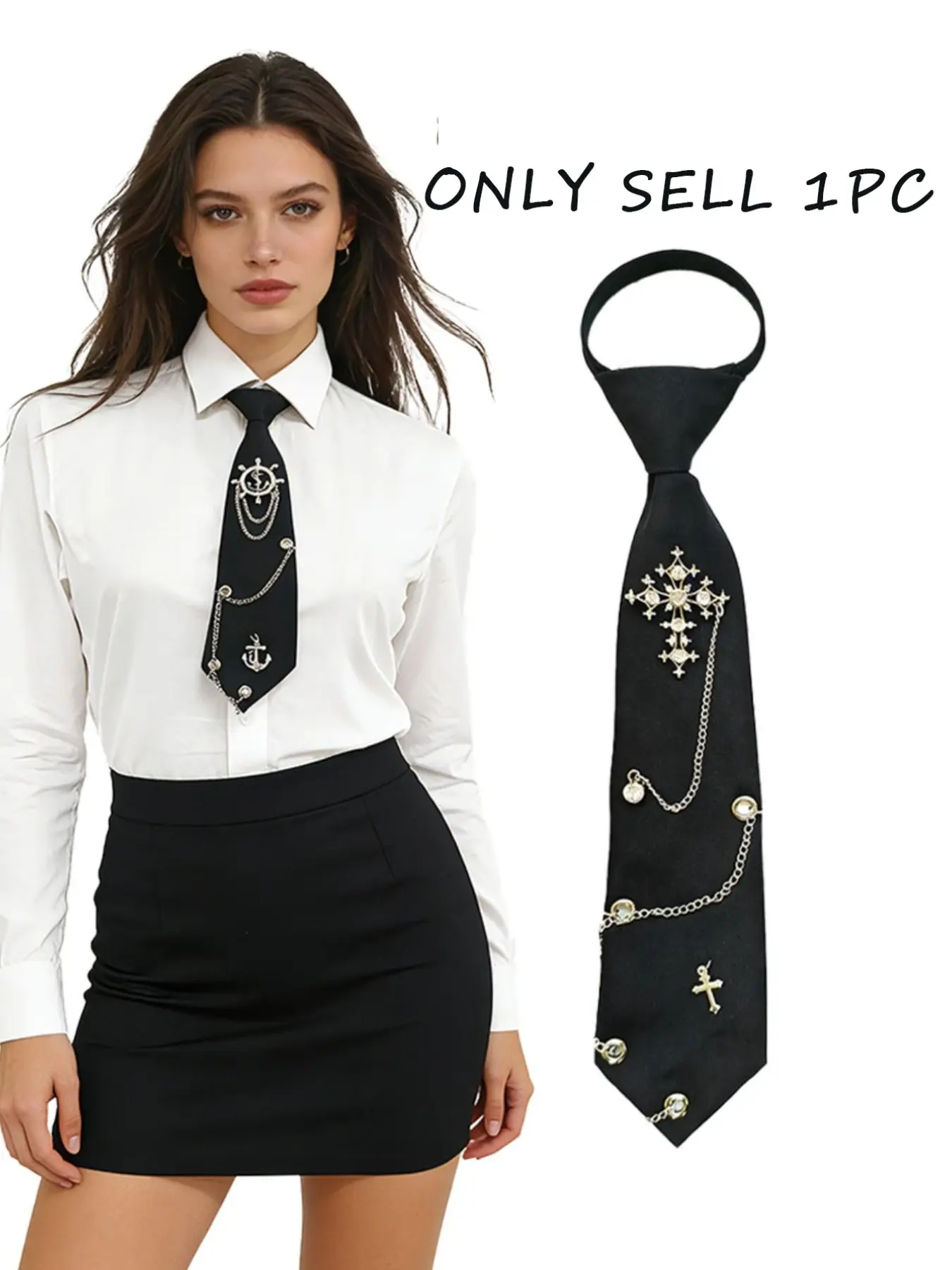 Handmade Chain Bow Tie, Plain Pattern, Regular Width, Ideal for Casual, Parties, Gothic & Punk Styles, All Seasons, Bow Tie Design