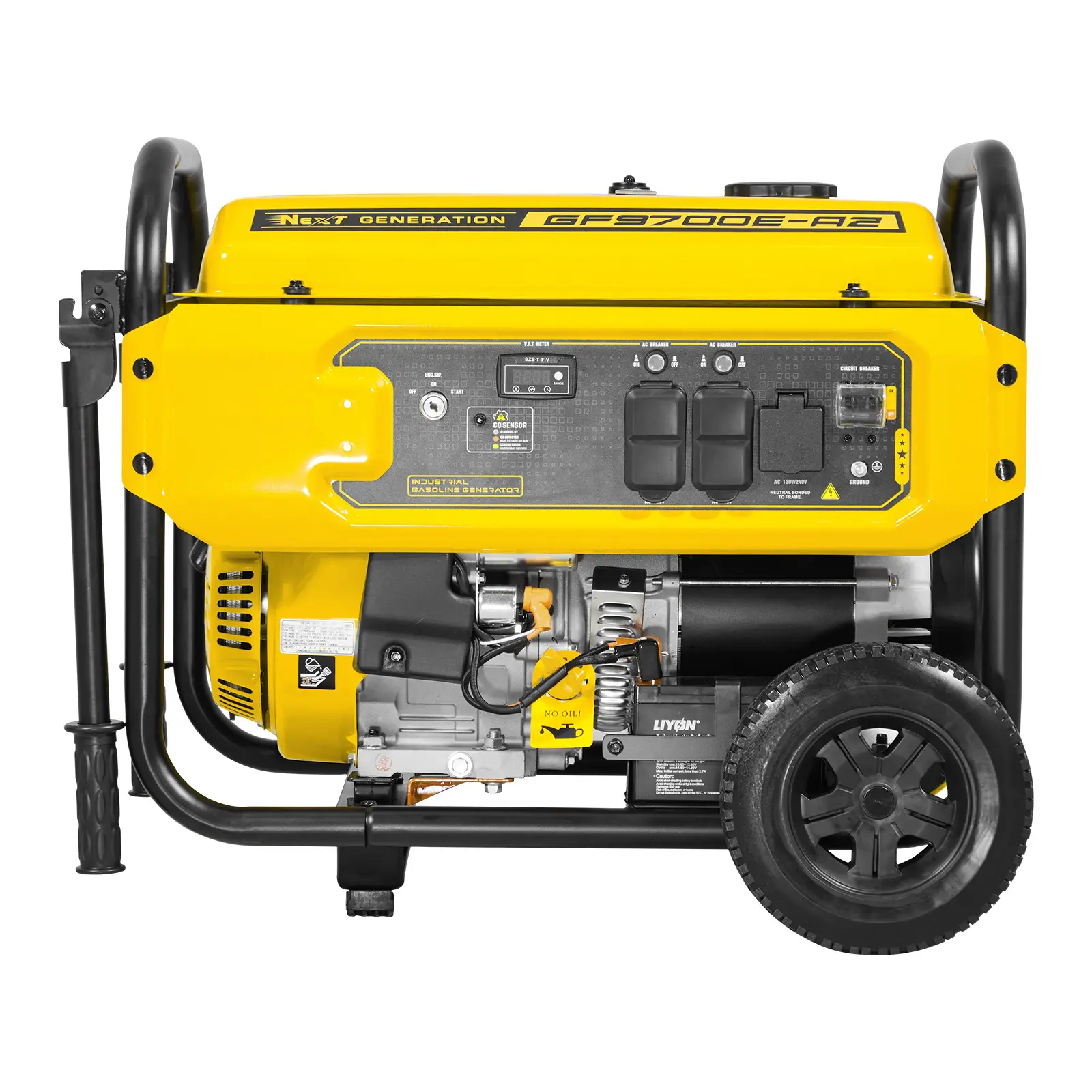 Portable Home Backup Generator with Foldable Handle, Quick-Start Engine, AC120V/240V Rated Voltage