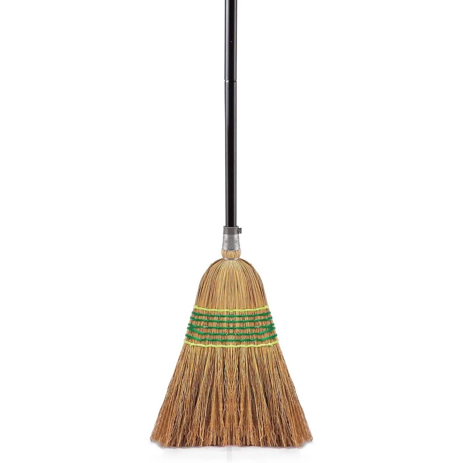Heavy-Duty Corn Fiber Single Broom, 59.8 in Tall Commercial Broom for Commercial Users & Hard Floors, Indoor-Outdoor Use for Courtyard, Garage