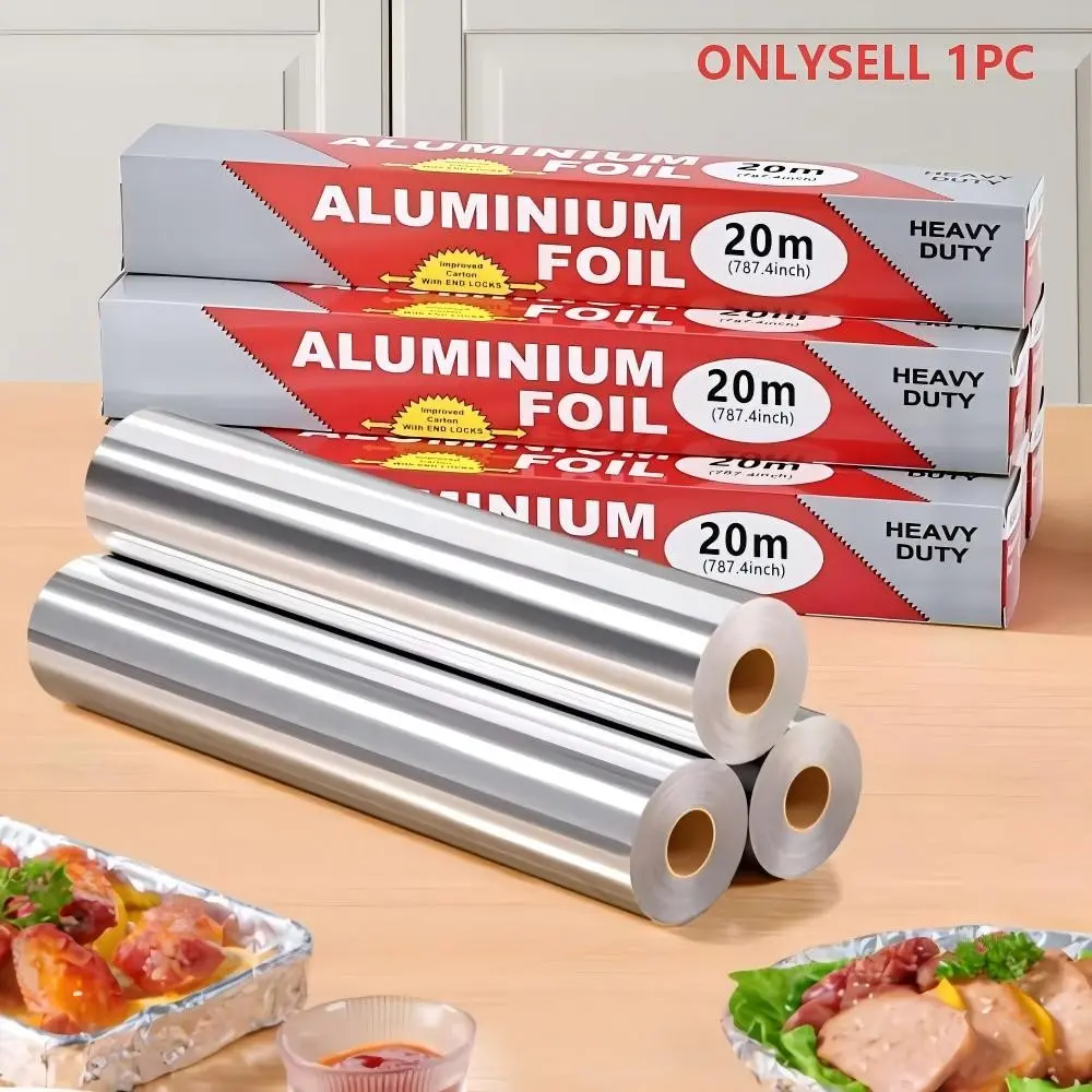 Premium thickened aluminum foil roll-393.7/787.4 inches long, multi-layer heat-resistant, suitable for baking, barbecue and cooking-very suitable for family/home/restaurant and outdoor picnic use, an essential tool for kitchen baking.
