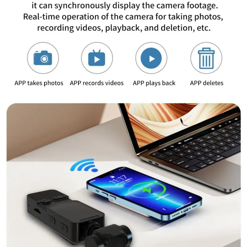 USB charging 360-degree rotating camera, 1080P stabilized motion camera, recording camera, suitable for video bloggers, handheld shooting, live streaming, equipped with 32G storage card. Holiday gifts